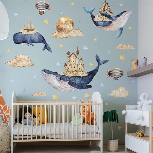 CUTIEPIE Decoration. whale wall decal. Kids room wall decal / kids room wall sticker / nursery wall decal / nursery wall sticker